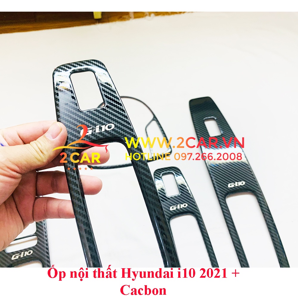 Ốp Nội Thất CARBON Xe Hyundai i10 đời 2021- 2022- 2023, vân CACBON cao cấp