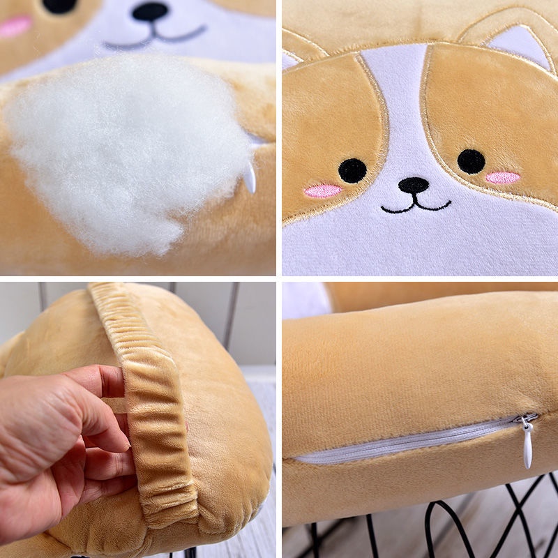 Bộ Gối Tựa Lưng Cho Xe Hơi Hình Chú Chó Corgi Đáng Yêu
