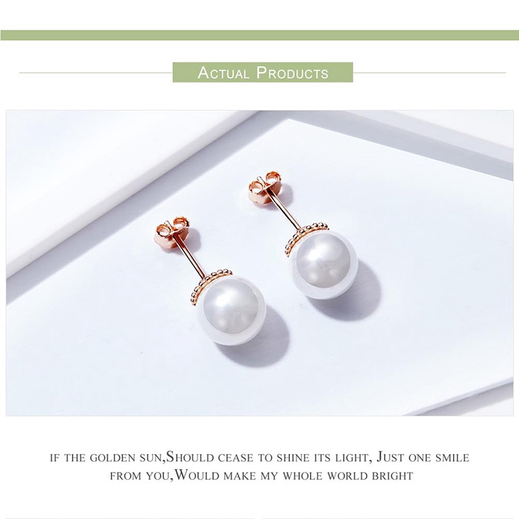 Khuyên Tai Bamoer Làm Từ Bạc 925 Đính Ngọc Trai Nhân Tạo Kiểu Dáng Thời Trang