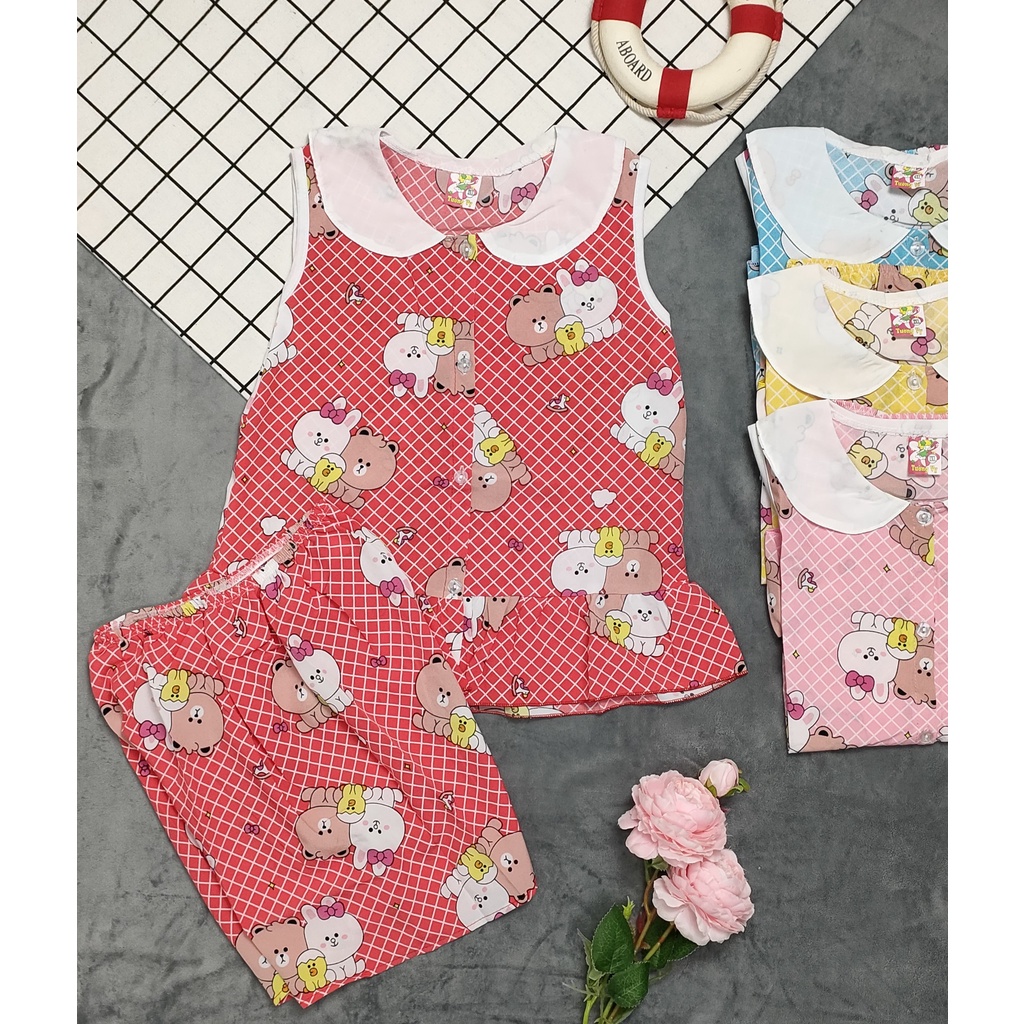 Combo 3 Bộ Lụa Sát Nách Khuy Giữa Bé