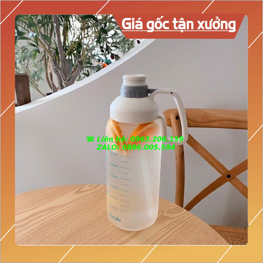 [HOT] Bình nước có quai xách, ống hút BIG size 2000ml