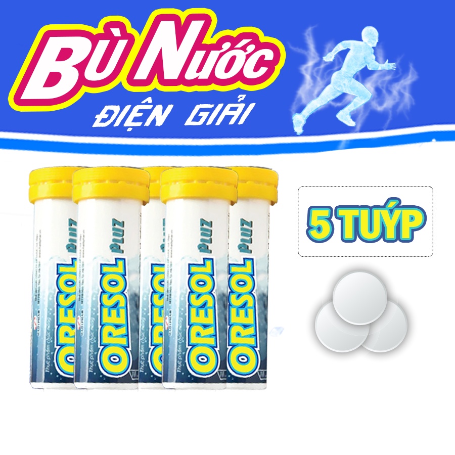 Combo 5 tuýp sủi Oresol Pluz tăng cường sức đề kháng, hỗ trợ miễn dịch, nâng cao sức khỏe