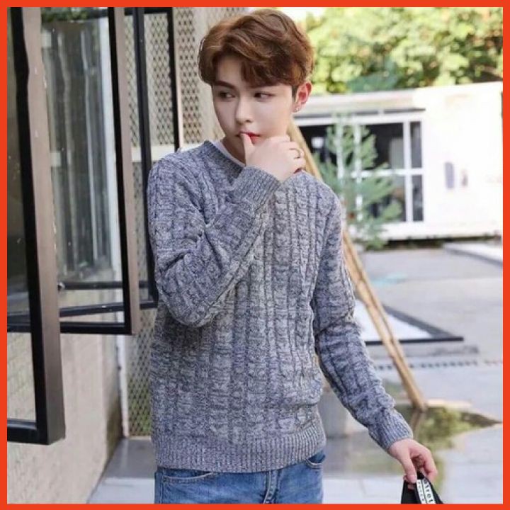 Áo Len Nam Đẹp Cổ Tròn Phong Cách Hàn Quốc Thời Trang Thu Đông