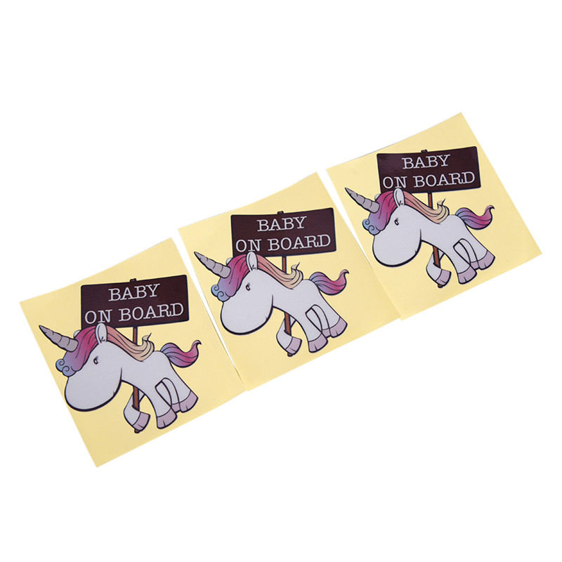 Miếng Decal Dán Tường Thiết Kế Kỳ Lân Dễ Thương Đáng Yêu Dùng Để Trang Trí Xe Hơi Tiện Dụng