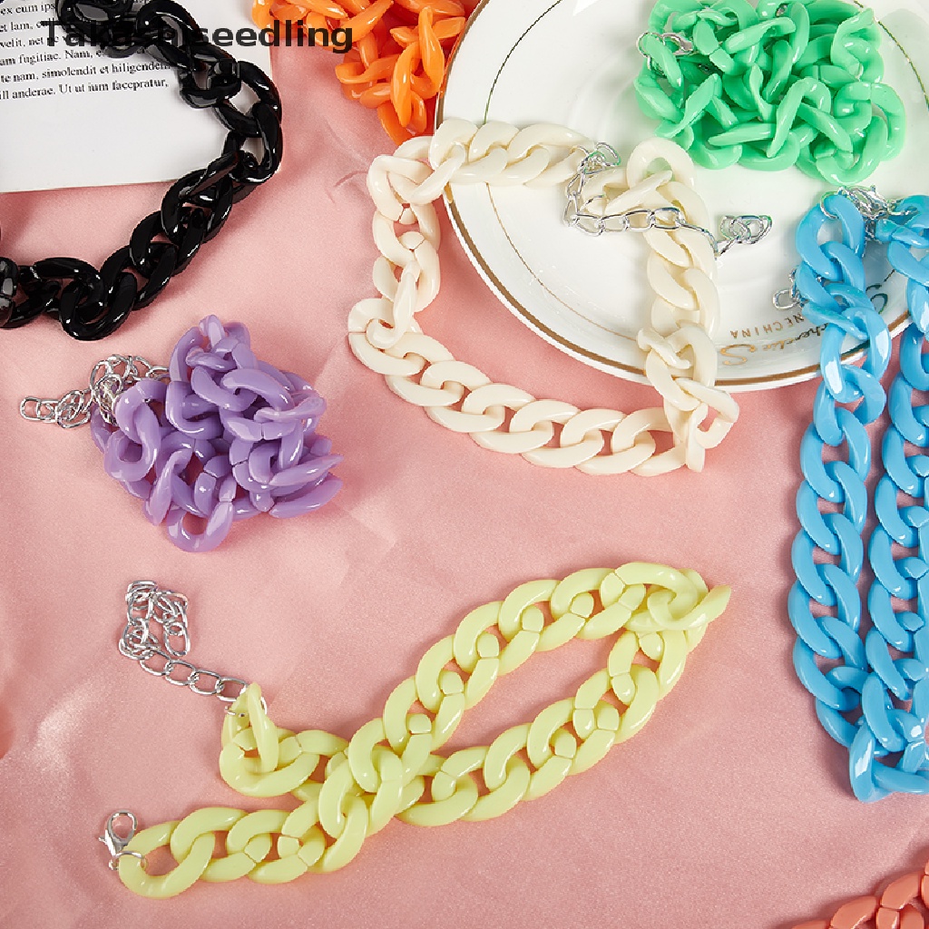 (Takashiseedling) Vòng cổ Choker Acrylic Dày Màu Trắng Cho Nam Và Nữ