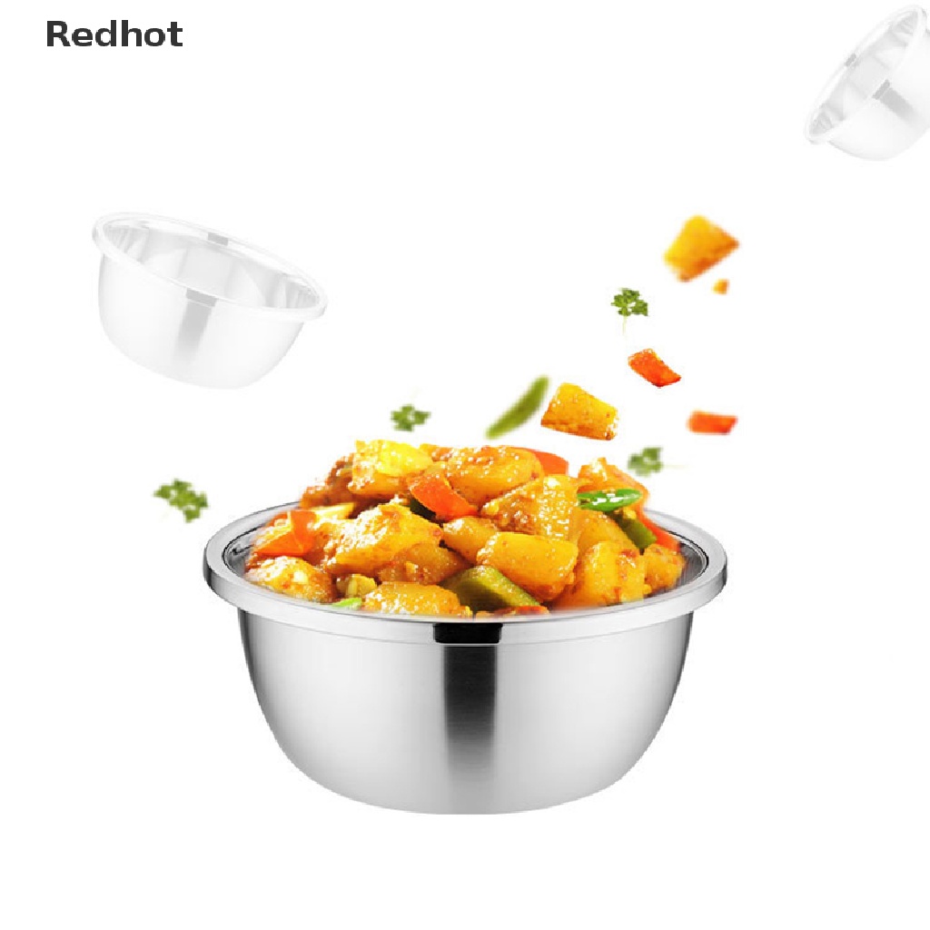 &lt; Redhot &gt; Bát Trộn Salad Bánh Mì Bằng Thép Không Gỉ Hình Tròn DIY