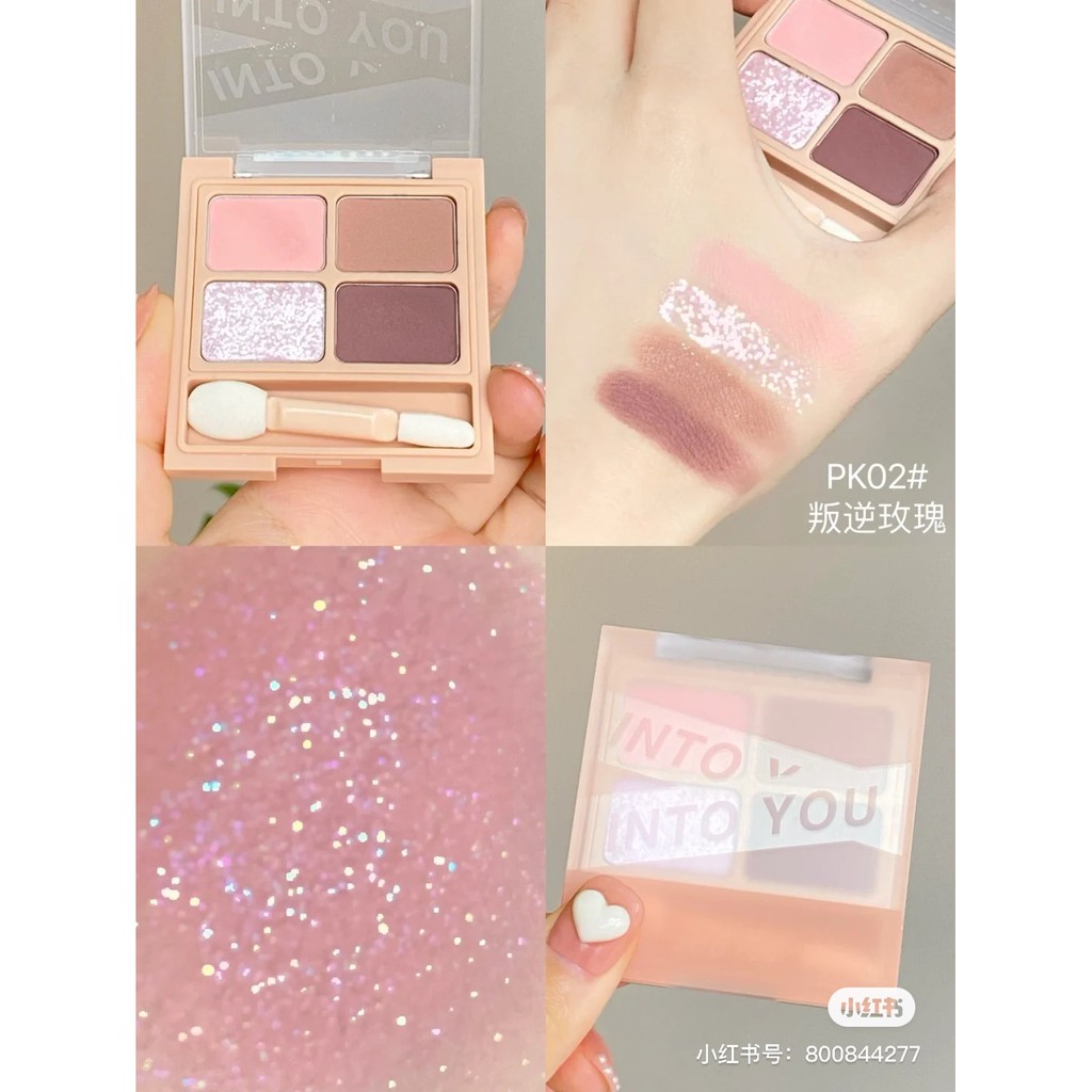 Bảng phấn mắt 4 màu tông nude xinh xắn tự nhiên dành cho học sinh  Nội Địa Trung
