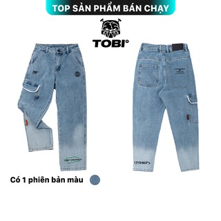 [Mã BMLT30 giảm đến 30K đơn 299K] Quần Baggy UNISEX chính hãng local brand TOBI - Vải Jeans Cotton co giãn, thoáng mát