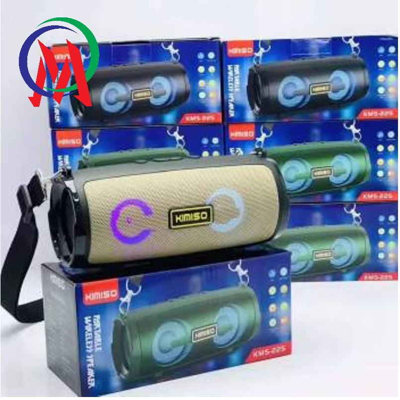 Loa Bluetooth Mini KIMISO KMS-225 Hỗ trợ FM/AUX/USB/TF - kèm dây đeo.