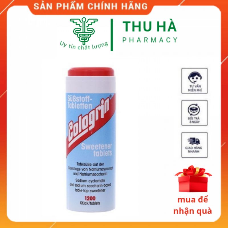 Đường ăn kiêng cologrin nhập khẩu từ đức lọ 1200 viên - cho người tiểu đường và ăn kiêng