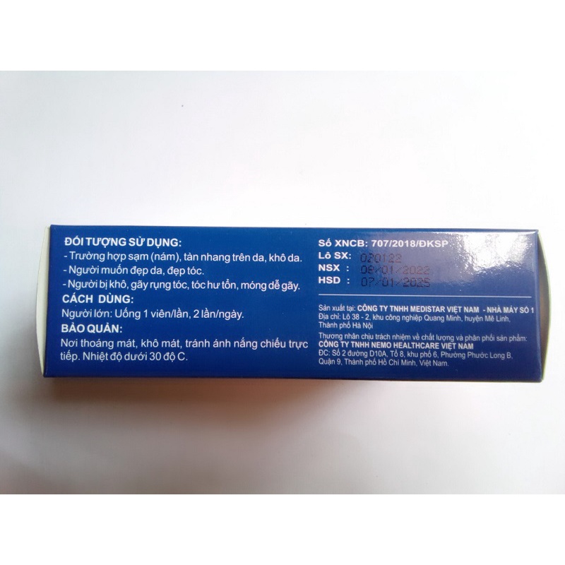 BIOCYSTINE viên uống đẹp da, viên uống đẹp tóc, viên uống chống lão hóa da - hộp 30 viên