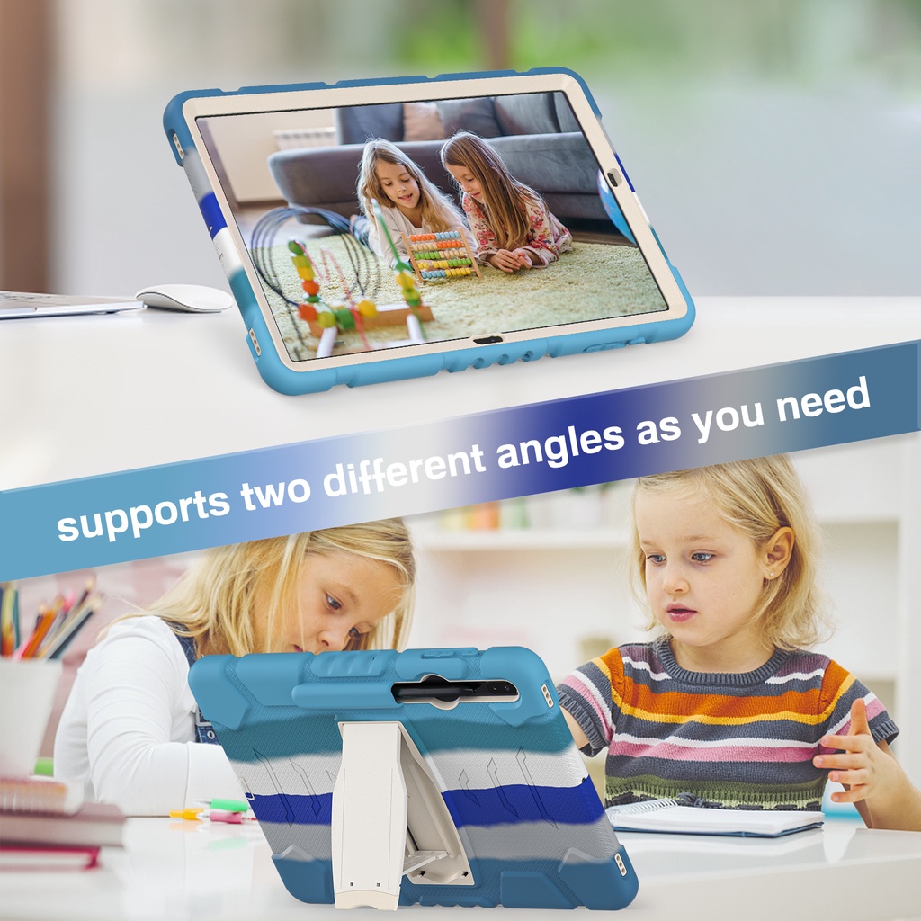 Ốp Máy Tính Bảng Chống Sốc Nhiều Màu Có Giá Đỡ Bút Cho Samsung Galaxy Tab S7 FE 2021 12.4 inch SM-T730 T735 T736B