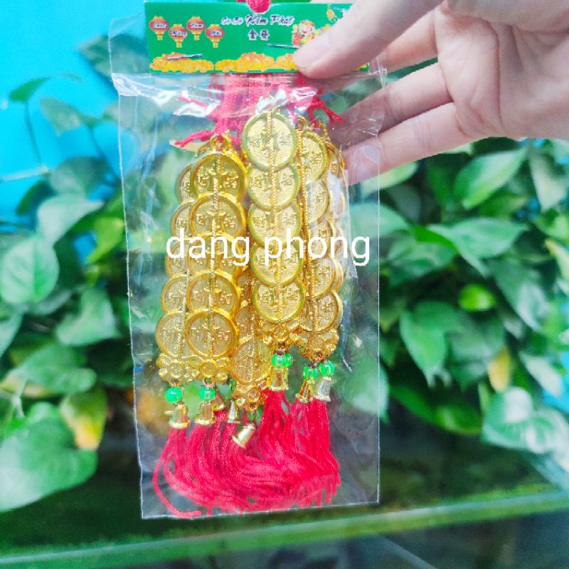 Combo 10 dây đồng xu cây treo trang trí, decor ngày tết,liễn tết