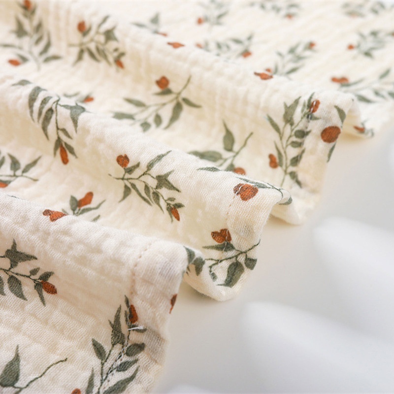 Yếm Ăn Vải Gạc In Hoa Thoải Mái Thân Thiện Với Da 38X38