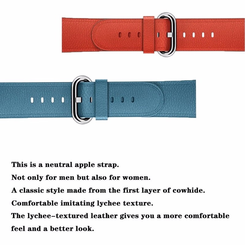 Dây đeo bằng da chất lượng cao cho đồng hồ thông minh Apple Watch 44 40 42 38 mm Series 1 2 3 4 5 SE 6