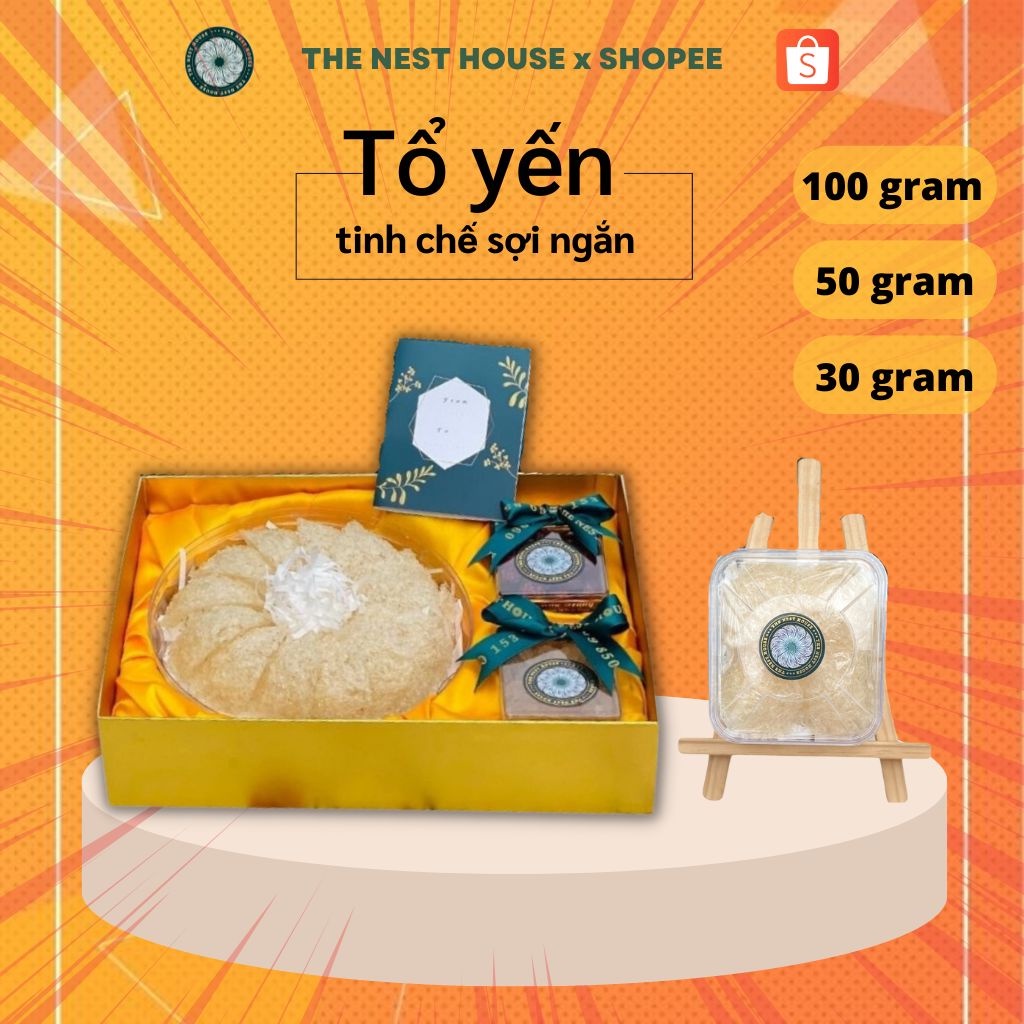 Tổ yến sào tinh chế sợi ngắn nguyên chất Yến sào Nha Trang thương hiệu The Nest House