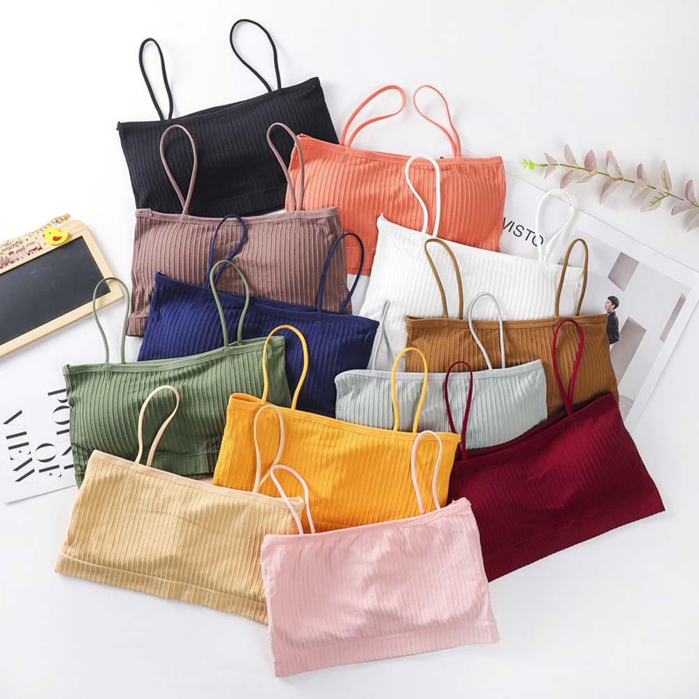 QQMALL Áo Ống Thư Giãn Không Gọng Thép Phong Cách Hàn Quốc Cho Nữ