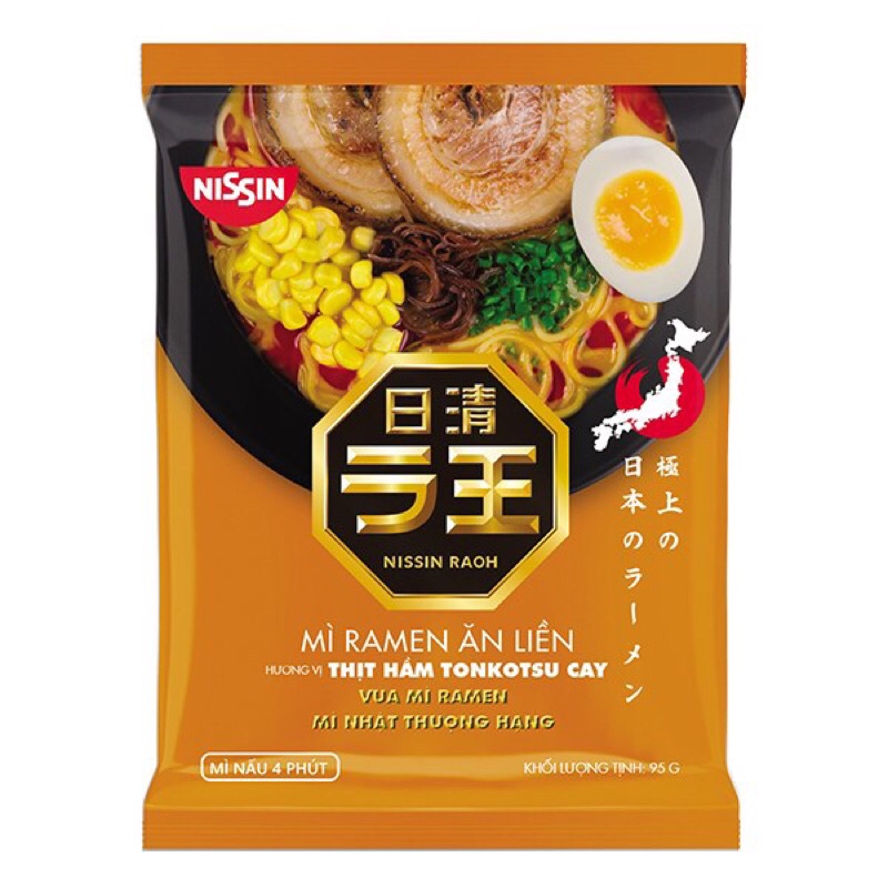 Mì Ramen Nissin Gói 95G Vị Thịt Hầm Tonkotsu | Nước Tương Nhật