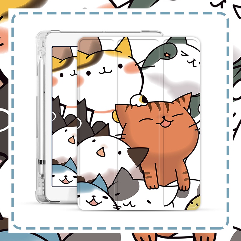 Ốp Máy Tính Bảng Mềm Hình Cinnamoroll Dễ Thương Có Khe Đựng Bút Chì Cho iPad Gen10 7 / 8 / 9 Air4 / Air5 Pro11 "2022 mini