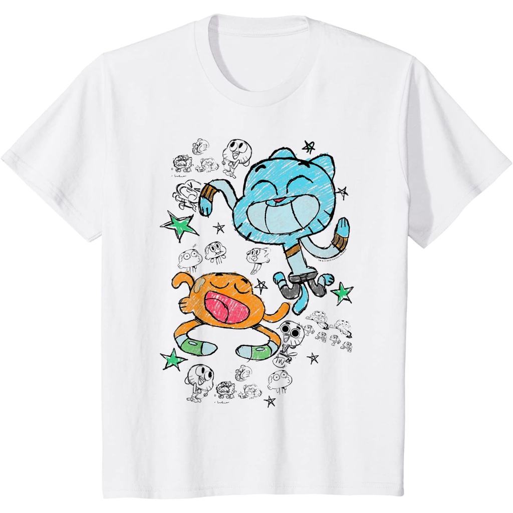 Cn Áo Thun Vẽ Phác Thảo Gumball & Darwin Dành Cho Trẻ Em