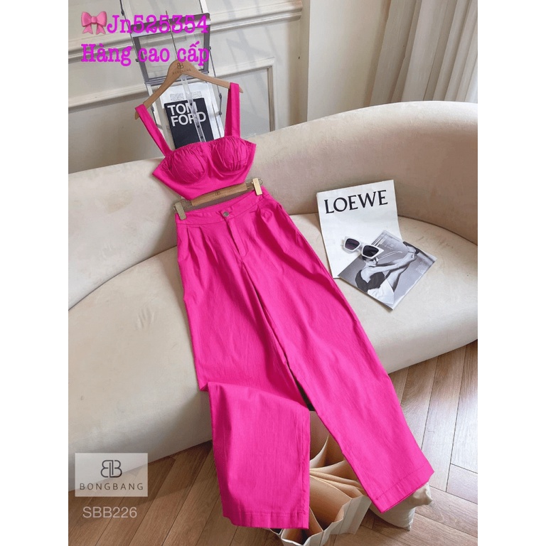 (Free Ship) Sét Linen 2 Dây Quần Dài Cực Tôn Dáng