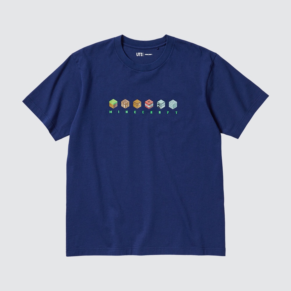 UNIQLO Áo Thun Tay Ngắn In Hình Minecraft Thời Trang Unisex 455830