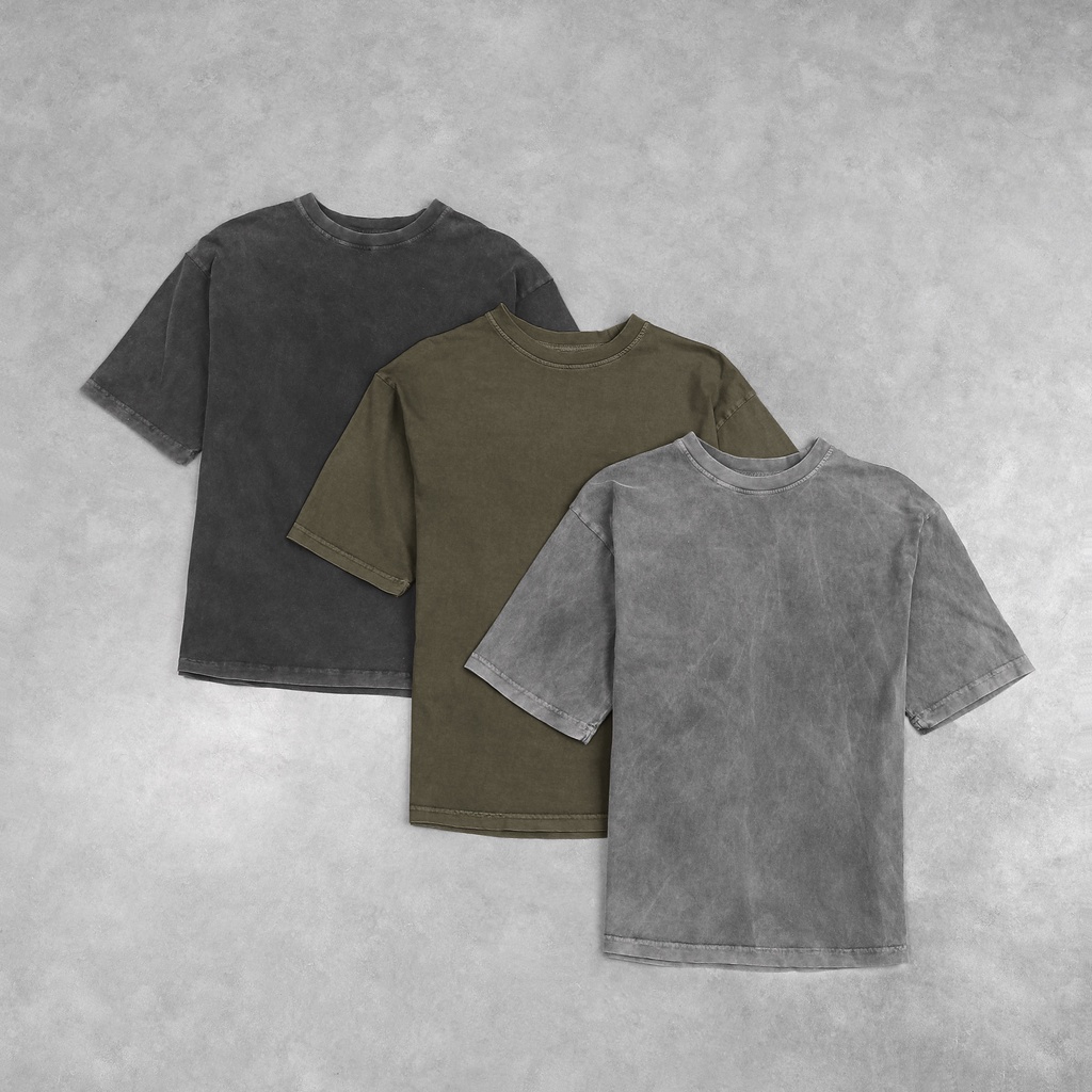 Áo thun tay lỡ FNOS oversize TSW chất liệu 100% cotton form rộng acid wash nhiều màu