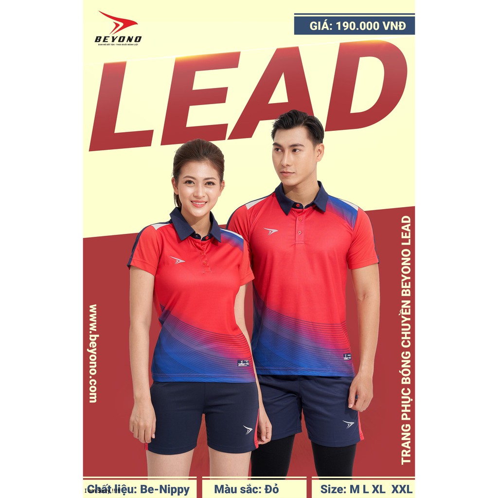 Bộ Quần Áo Thể Thao Nữ Beyono Lead - Đồ Bóng Chuyền, Cầu Lông, Tennis thiết kế cổ bẻ thời trang vải cao cấp thoáng mát