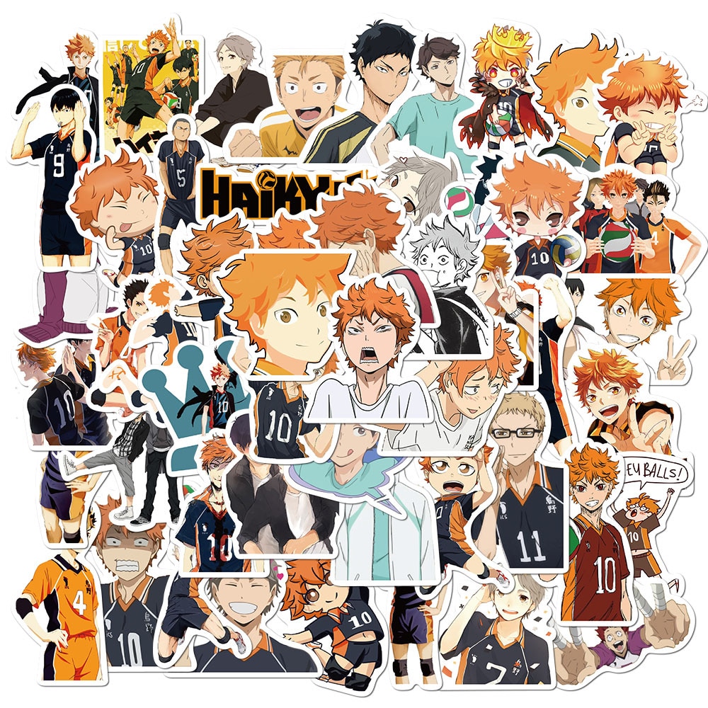 Bộ 50 Miếng Dán Họa Tiết Anime Haikyuu Độc Đáo Trang Trí Laptop / Điện Thoại / Vali / Ván Trượt / Chơi Game Ps4 Diy