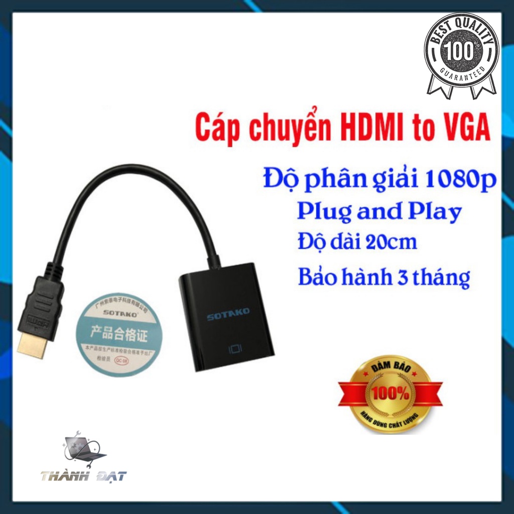 Cáp Chuyển Đổi HDMI ,Cáp chuyển HDMI to VGA SOTAKO