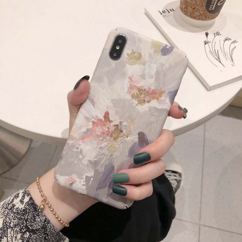 Art Flowers Case OPPO F3 F9 F11 F1S A3S A7 A5S A83 A77 A57 A39 F1 Plus Oil Painting Hard Phone Casing PC Full Cover