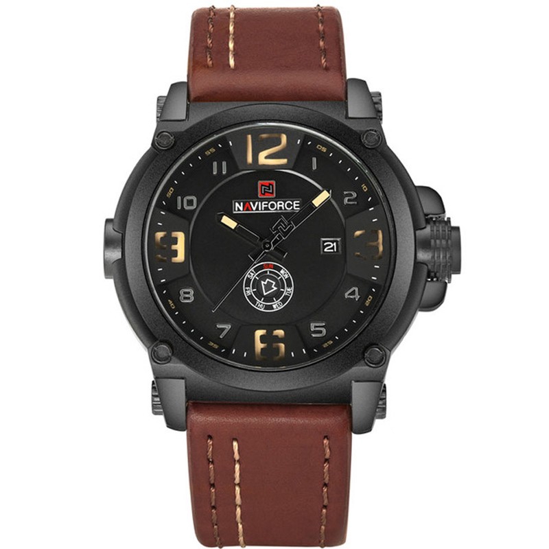 NAVIFORCE NF9099 Men Sport Fashion Leather Band Analog Quartz Watch