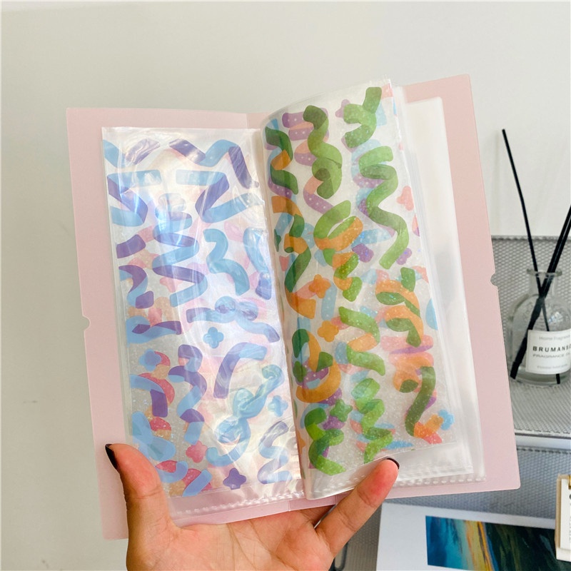 Bìa sổ dài trong suốt di động dùng đựng đồ/ sắp xếp bộ sưu tập hình dán trang trí sổ tay cá nhân