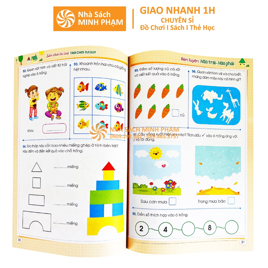 Sách - Sân chơi trí tuệ rèn luyện não trái não phải cho bé từ 3-6 tuổi