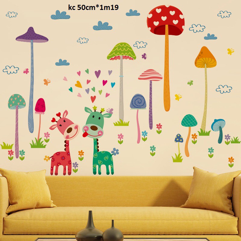 decal dan tường hưu nấm