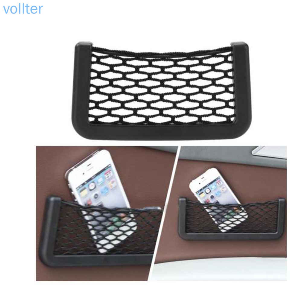 VOLL Universal Car Seat Side Back Storage Elastic Mesh Net Bag Phone Holder Pocket Organizer