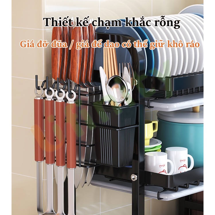 Lifinity Kệ Để Chén Bát Đĩa Đa Năng-Thép carbon Cao Cấp Màu Đen Dung lượng lớn Chịu tải và Ổn định mạnh