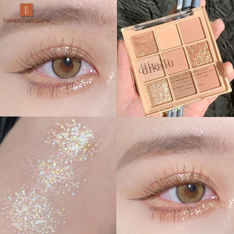 Bảng Phấn Mắt 9 Màu Dikalu Baby BB1 MMQ gồm 9 ô ánh nhũ xinh xắn | BigBuy360 - bigbuy360.vn