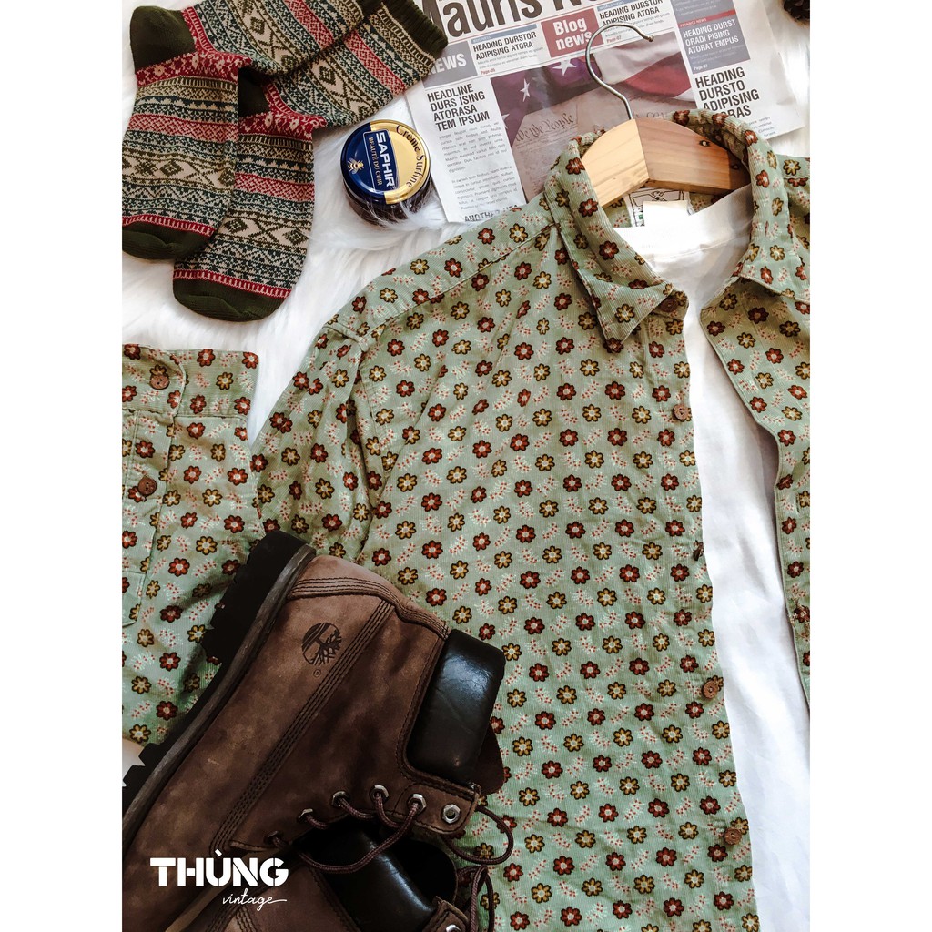 [Hình thật] Áo sơ mi nhung tăm unisex Sọc/Caro/Hoạ tiết (Áo sơ mi nhung vintage) | BigBuy360 - bigbuy360.vn
