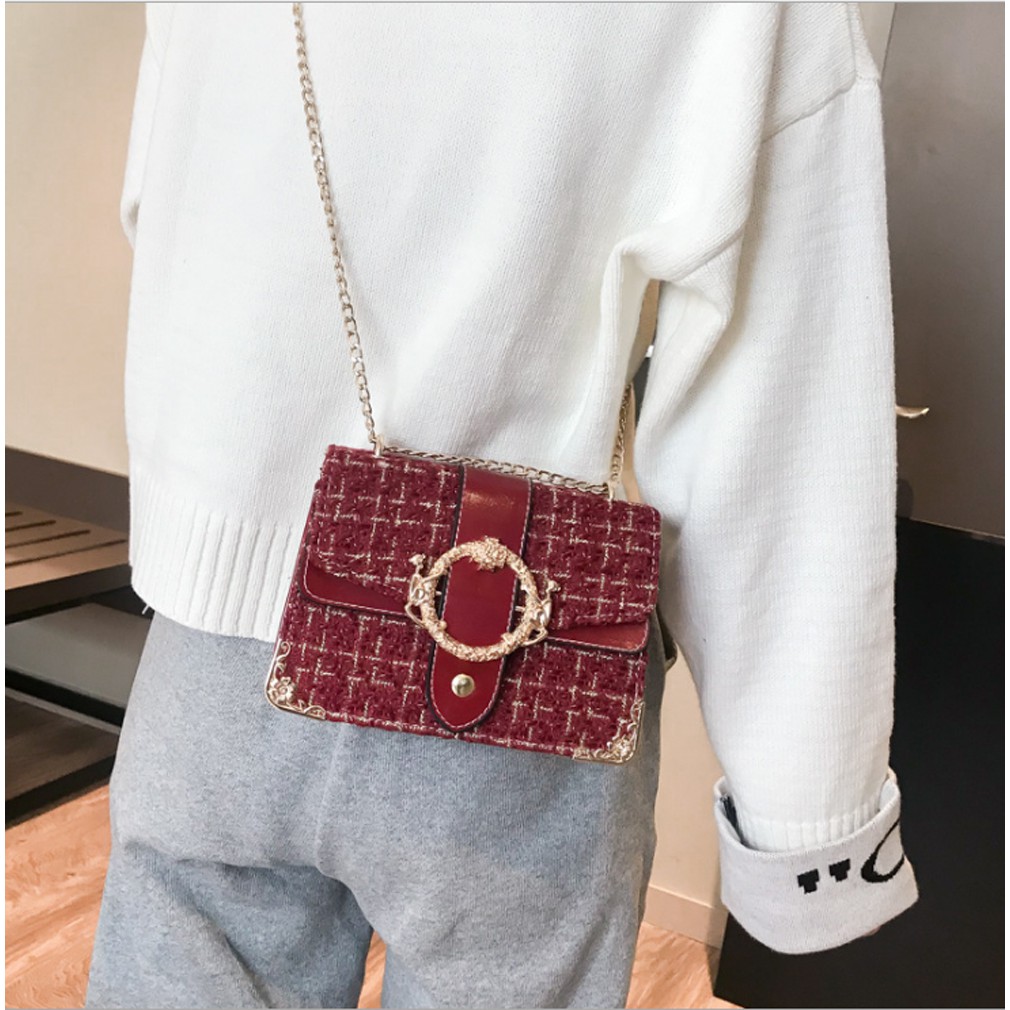 Túi xách tay nữ,túi đeo chéo nữ dạ nẹp viền BH 288 | BigBuy360 - bigbuy360.vn