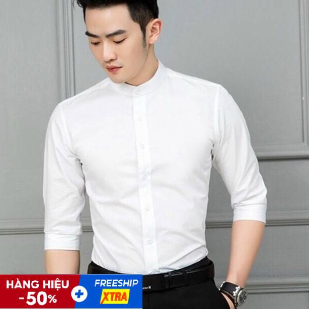 Áo Sơ Mi Nam Cổ Tàu Dài Tay Cao Cấp