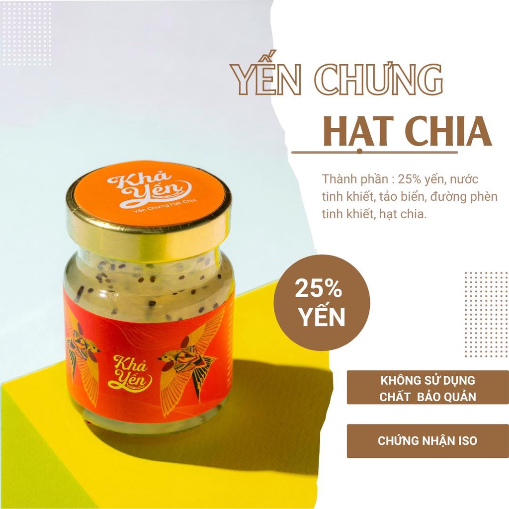 Khả Yến - Yến Chưng HẠT CHIA 25% Yến - Yến Hũ Nguyên Chất Chưng Sẵn - Yến Sào Khánh Hòa