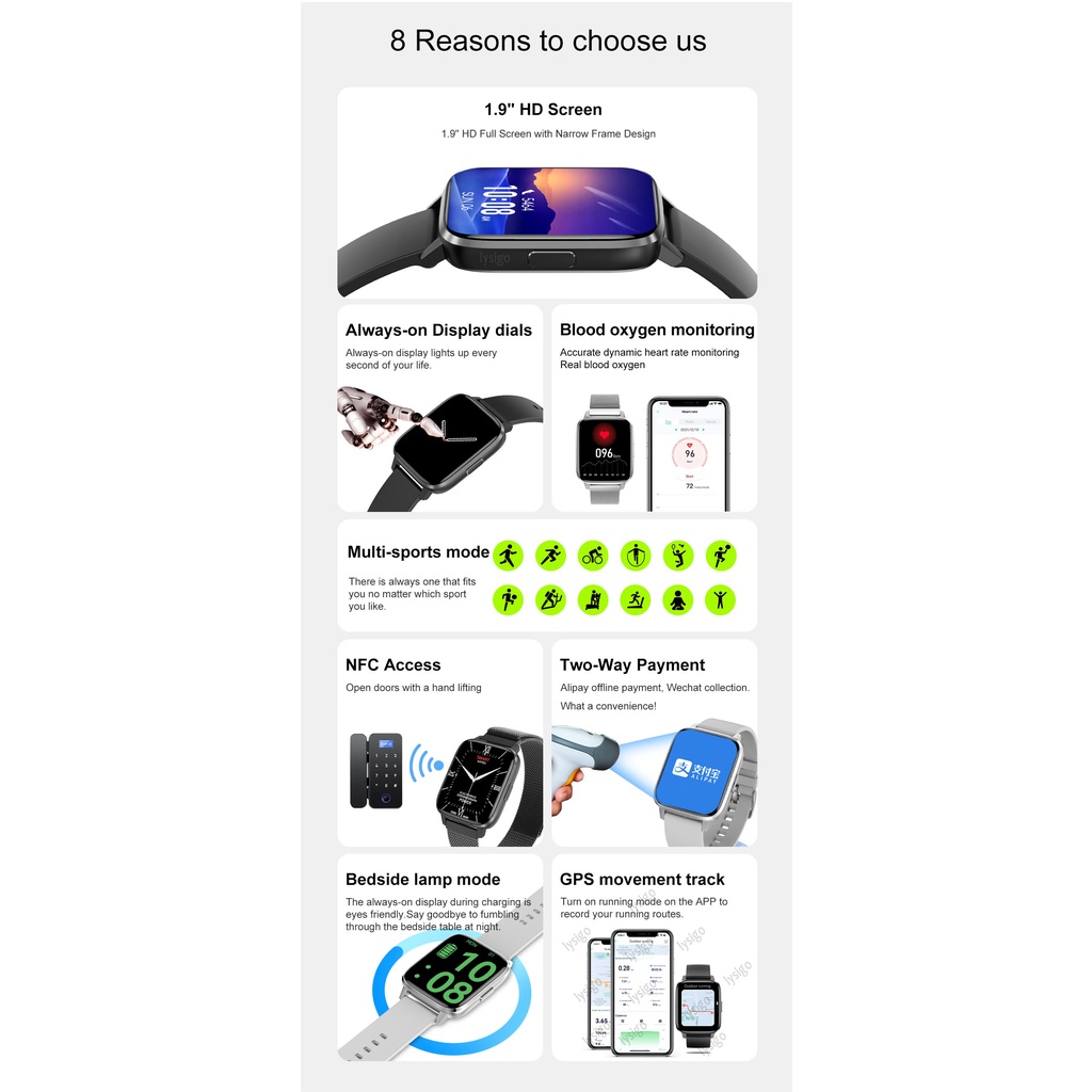 Đồng Hồ Thông Minh 2022 TOP DTX max 1.9inch Bluetooth NFC Hỗ Trợ Giọng Nói Cho Nam Nữ PK dt7 max
