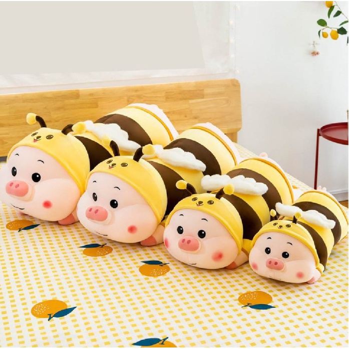 Thú Nhồi Bông Gấu Bông Bé Heo hóa trang Đồ Chơi Cho Bé Heo Dài Cosplay Ong Vàng 1M &1M2 Siêu Xinh Cao Cấp MLT16