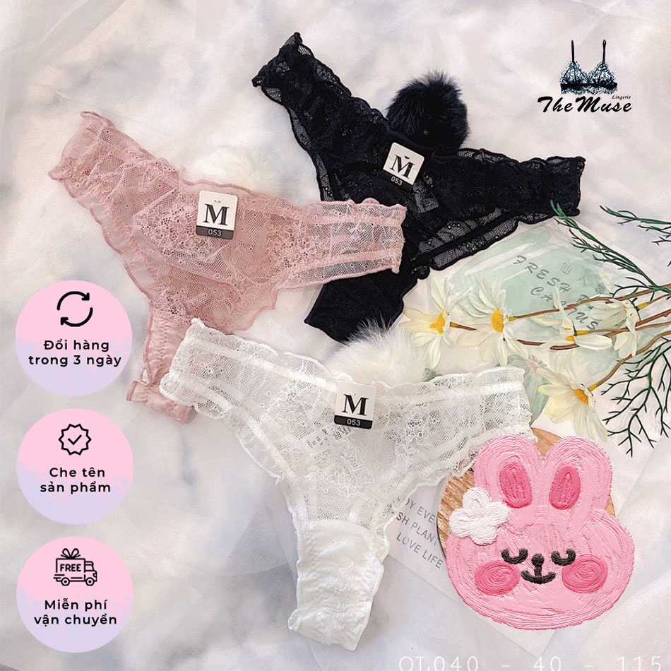🎉RẺ VÔ ĐỊCH 🎉 Quần lót ren lọt khe pink cô thỏ quyến rũ