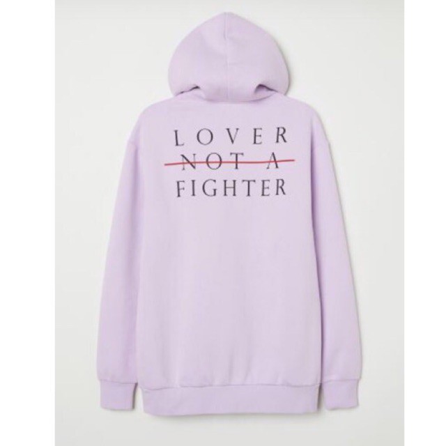 Áo Hoodie Hnm H & M Lover Not A Fighter