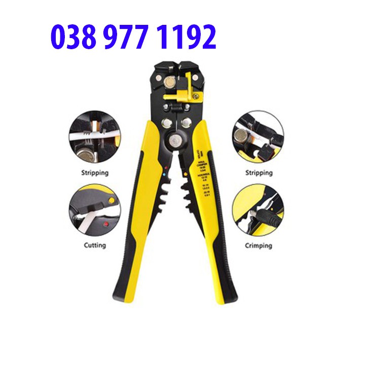 Kìm bấm dây điện, Kìm tuốt dây điện dây cáp cắt dây bấm cos đa năng loại tốt