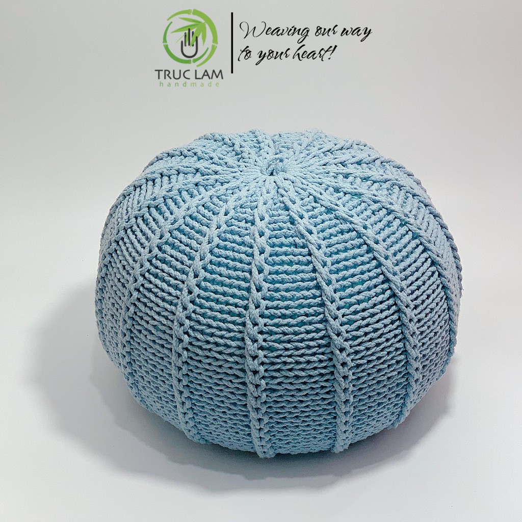 Đệm Lười Nhồi Hạt Xốp Vỏ Đan Len Móc Thủ Công B Trúc Lâm Handmade