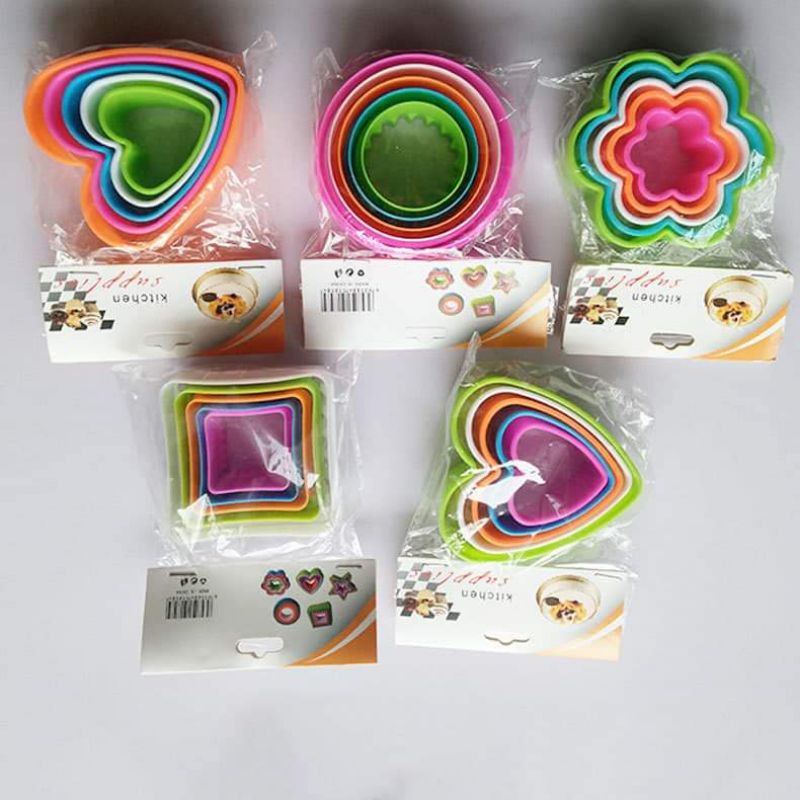 combo 5 khuôn nhựa làm bánh trái tim,,,