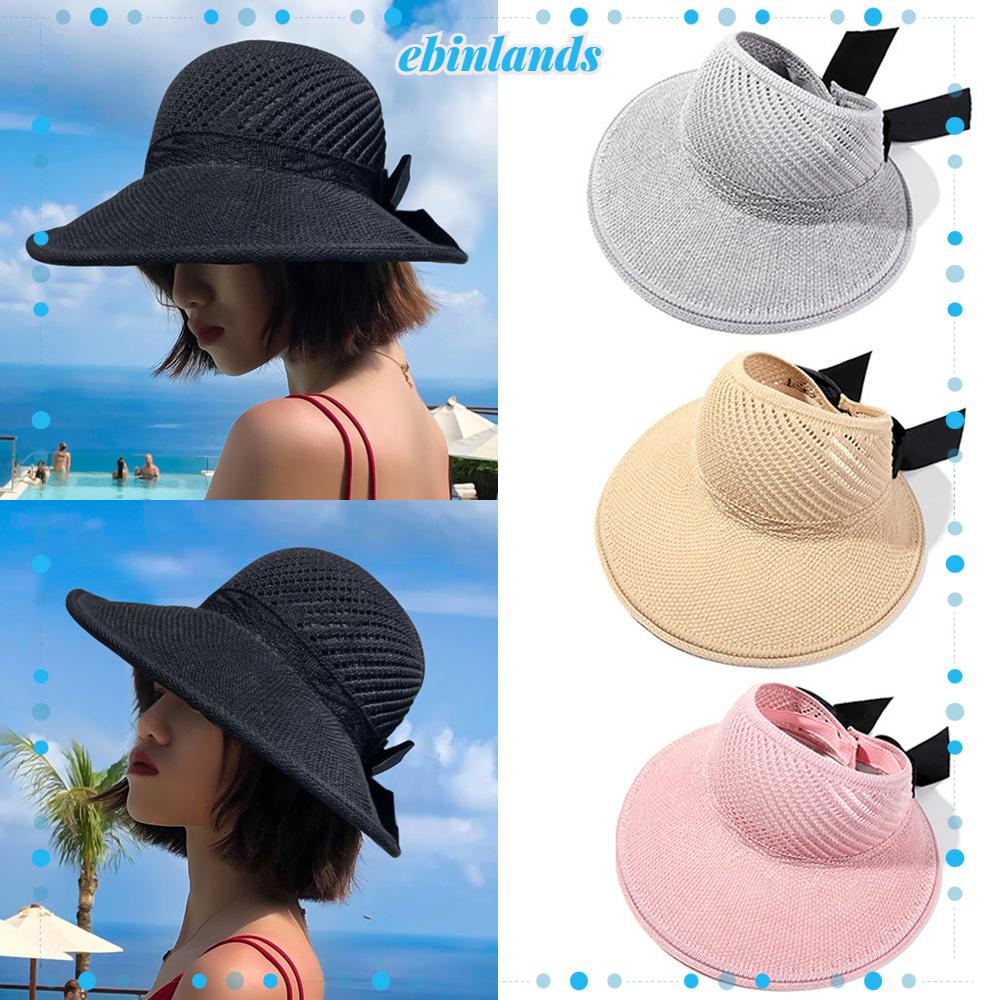 Nón Rộng Vành Phối Nơ Thời Trang Đi Biển Cho Nữ